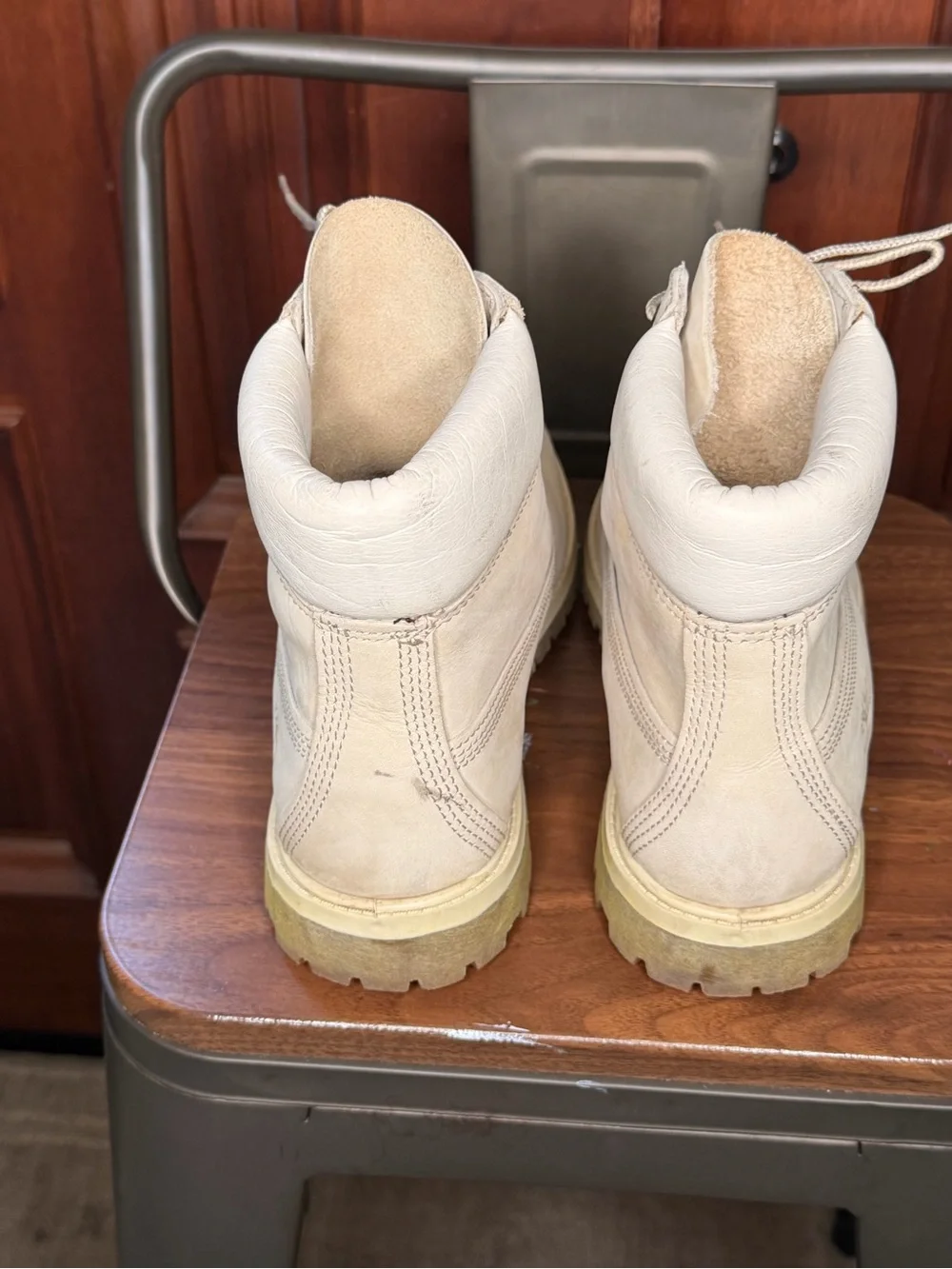 Timberland Men's Light Beige Lace-Up Leather Boots